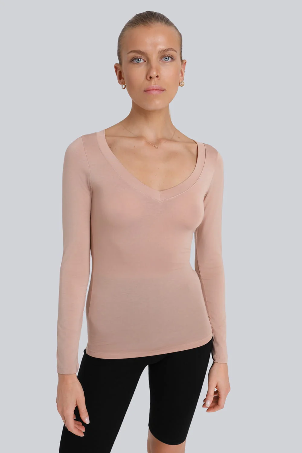 Longsleeve Miss invisible V-neck Cappuccino