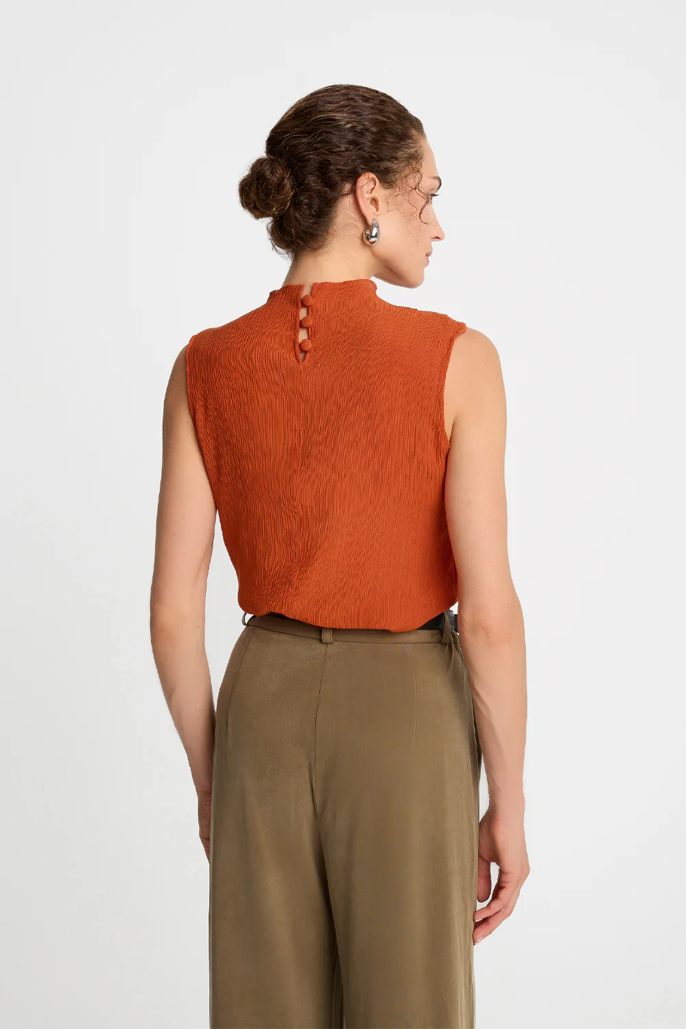 Top Miss Pleated Orange - Image 5